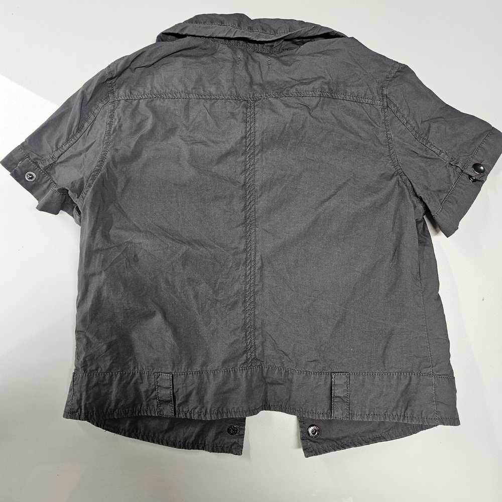 Gray Button Down Short Sleeve Top - image 2